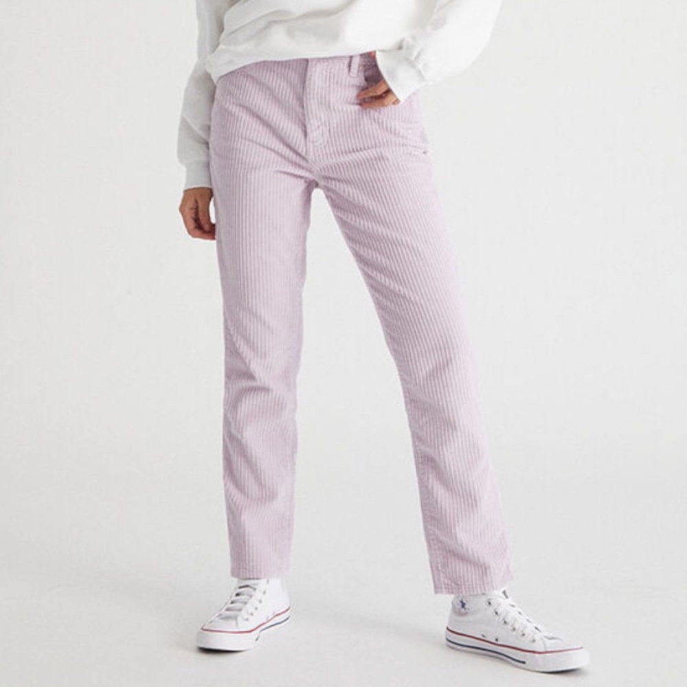 Pacsun lavender colored high rise mom coureroy pants
